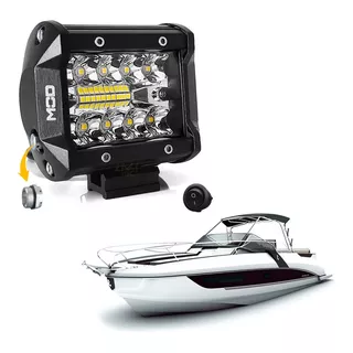 Farol De Milha Aux Luz Led 60w Combo P Lancha Barco Pesca Un