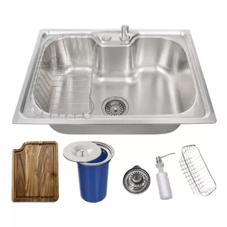 Cuba Gourmet Cozinha Aço Inox 50x40 Premium Tábua Lixeira 5l