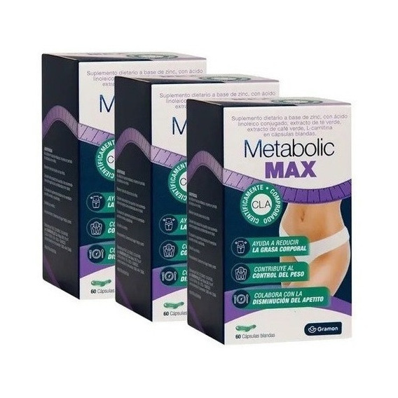 Pack Metabolic Max Adelgazante Quemador De Grasa 180 Caps