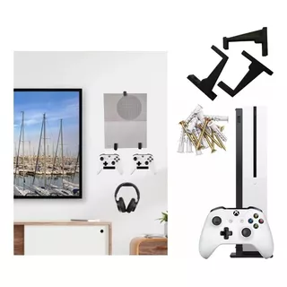 Kit Soporte Pared Xbox One S + 2 Sop Gamepad + Sop Auricular