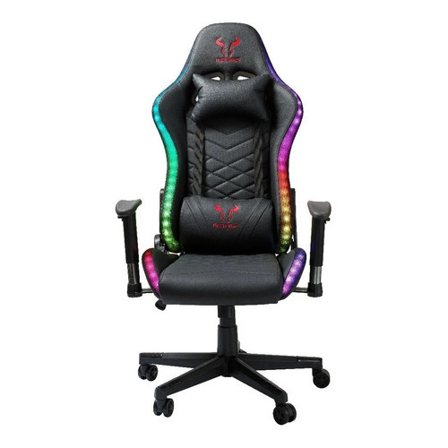 Silla Gamer Riotoro Spitfire X1s Rgb Ergonomic Premium Color Negro Material del tapizado Cuero sintético/Mesh