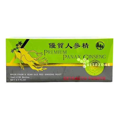 Ginseng Panax Premium 30 Frascos 10 Ml Tree Brand Original Sabor Sin Sabor
