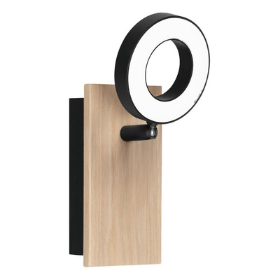 Aplique 1 Luz Rielves Negro Madera Led Movil 901202 Rd