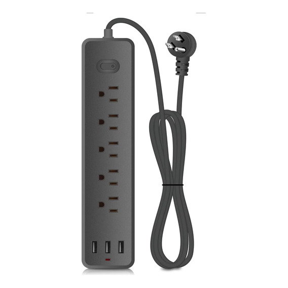 Enchufe De Contacto Múltiple Con 5 Salidas De 3 Puertos Usb