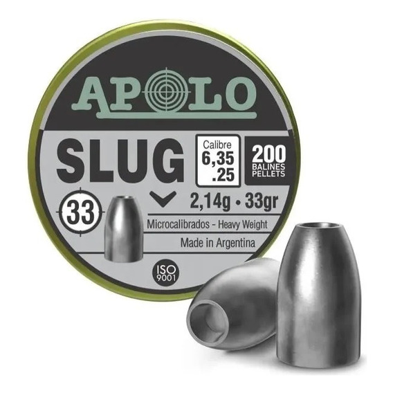 Diabolos Balines Apolo Slug .25  (6.35mm) X 200 Und 33gr