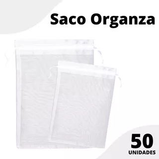 Saquinho De Organza 25x35 Branco - C/50 Unidades - Criar