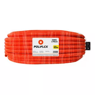 Rollo De Poliflex Naranja De 100 M, 1/2 Pulgada, Con Guía
