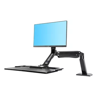 Soporte Monitor Y Teclado Escritorio Ergonómico De 22  A 32 Color Negro