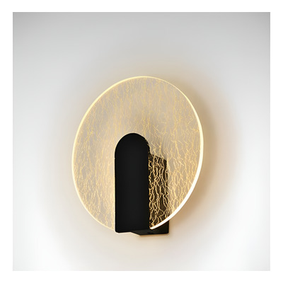 Aplique Liro 5w Led Ø195mm Acrilico Calido Nefro/dorado Negro