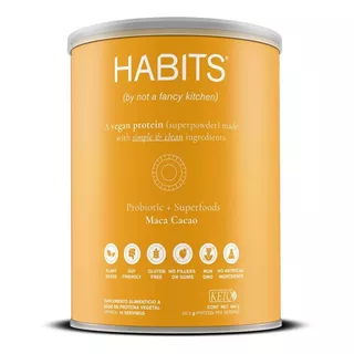 Habits Proteína Vegana Probioticos + Superfoods 488g Sabor Maca Cacao