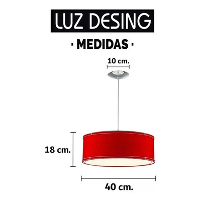 Lampara Colgante Doble Aro Rojo Cromo 2 Luces Apto Led