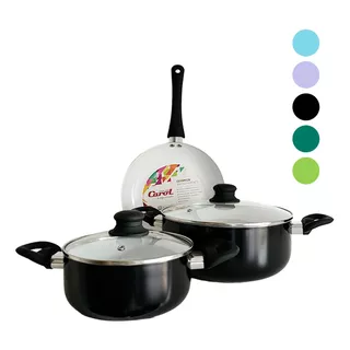 Set Bateria Cocina Ollas+sarten Ceramica Antiadherente 5pz