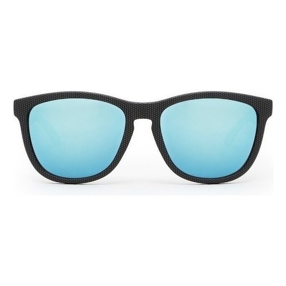 Gafas de sol Hawkers One One size, diseño Polarized Carbono Blue Chrome con marco de nailon tr90 color negro mate/gris, lente azul de plástico espejada, varilla negra mate/gris de nailon tr90