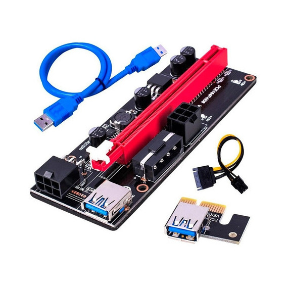 Riser Mineria Pci Express 1x A 16x Para Mas Tarjetas Grafica Color Rojo