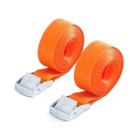 Cintas De Amarre Con Hebilla 2,5 Metros X 1 Pulgada - Nolin Color Naranja