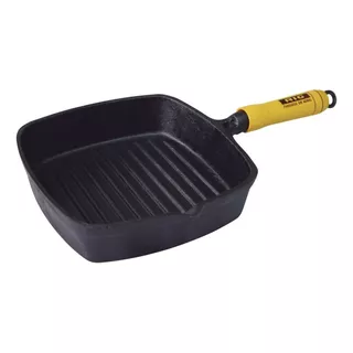 Frigideira De Ferro Cook Grill 22x22 Cm Com Cabo Madeira Rig