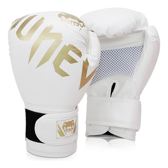 Guantes De Boxeo Blanco Transpirables Con Velcro 10, 12oz