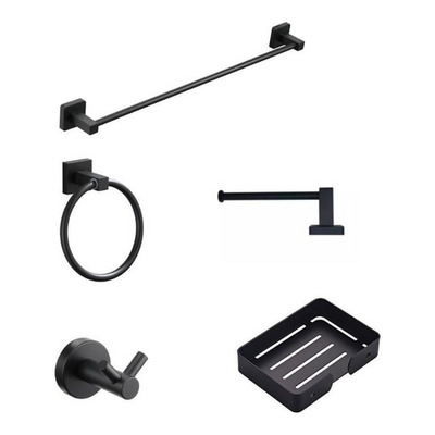 Kit/set De Baño Completo Negro Ideal Para Ducha Acra