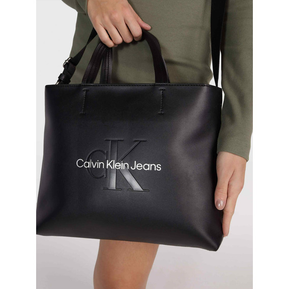 Tote Calvin Klein Jeans Con Logo De Mujer Negro