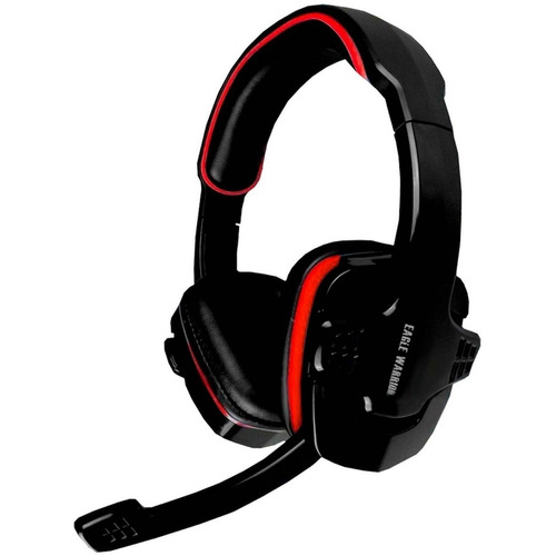 Audífonos gamer inalámbricos Eagle Warrior HS-501 negro y rojo