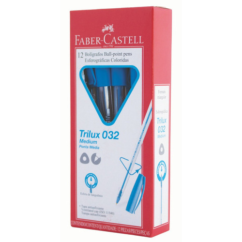 Bolígrafo Trilux 032 M Celeste Faber-castell Color del exterior Transparente