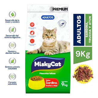 Miskycat Alimentos Para Gato Adulto 9kg Premium