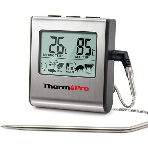 Termometro Digital Cocina Con Sonda Carnes Premium Color Gris ThermoPro TP-16