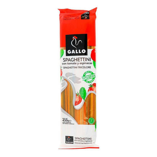 Pastas Gallo Spaghetti Vegetales 450g