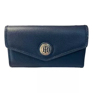 Carteira Tommy Hilfiger Feminina Couro Trifold Monograma Ny