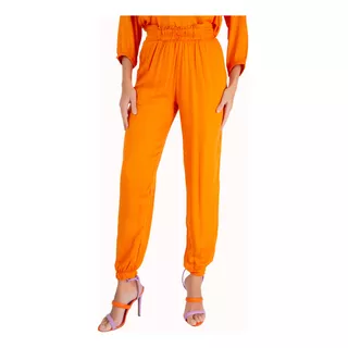 Calça Jogger Viscose Comfy Com Elástico E Bolsos Feminino