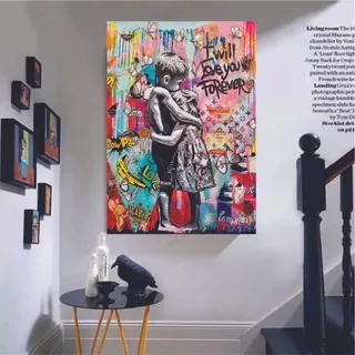 Canvas | Mega Cuadro Decorativo | Bansky Amor | 140x90