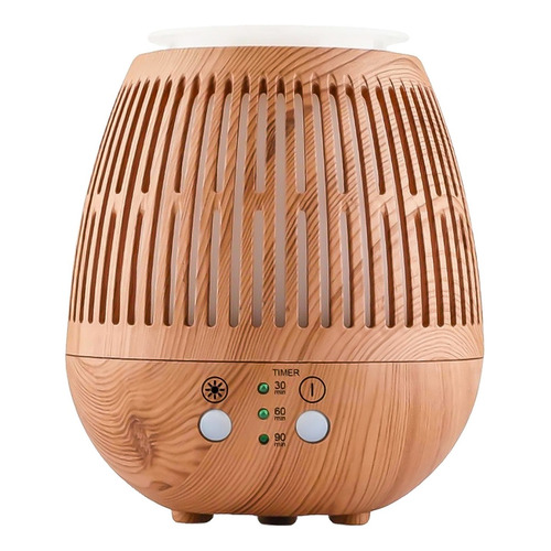 Humidificador Aire Difusor Aromaterapia 235ml Con Luces Rgb Color Madera Clara F-6 P-2