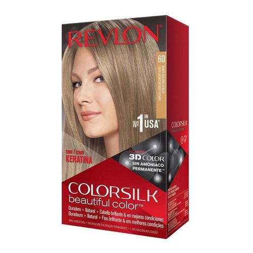 Kit Tintura Revlon  Colorsilk beautiful color™ tono 60 rubio oscuro cenizo para cabello
