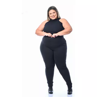 Calça Leging Plus Size Cotton Veste 48 Ao 56 Cós Alto Grossa