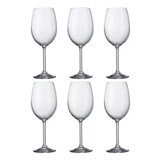 6 Taças Vidro Crystal Bohemia Gastro Vinho Branco Água 350ml Cor Incolor