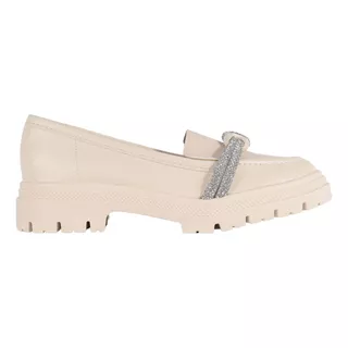 Sapato Feminino Casual Mocassim Com Strass Moleca 5775 107