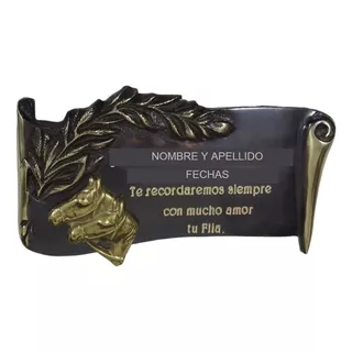 Placas De Bronce N° 23 Pergamino Con Cabeza De Caballo