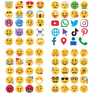 80 Adesivo Para Scrapbook Agenda Planner Emojis