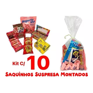 Kit Com 10 Saquinhos Surpresa Para Festa Infantil Premium