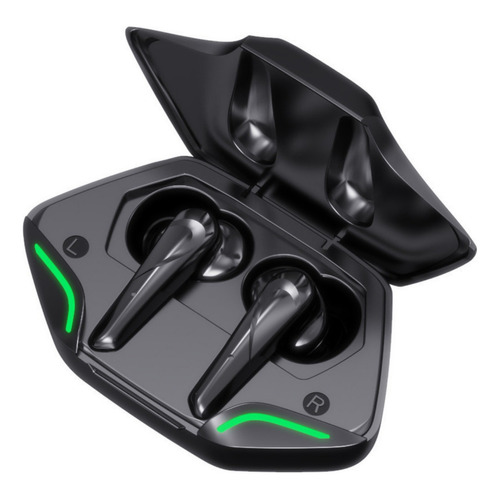 Auriculares Inalámbricos Gaming Pods 01 Led Rgb Bluetooth Color Negro Color De La Luz Verde