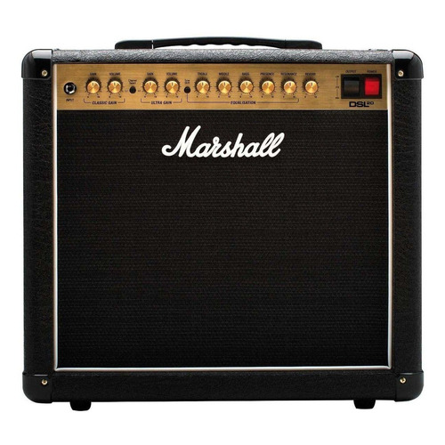 Amplificador Marshall DSL DSL20CR Valvular para guitarra de 20W color negro/dorado 230V