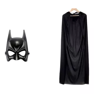 Máscara + Capa Infantil Plástico Dc Liga Da Justiça Batman 