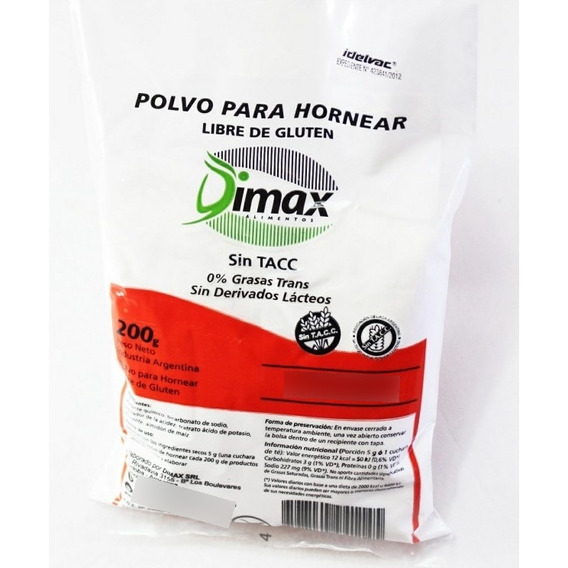 Polvo de hornear Dimax en Bolsas