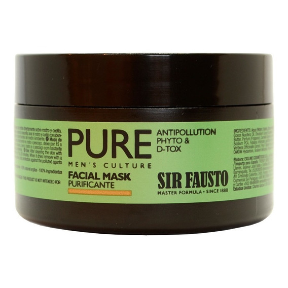 Sir Fausto Pure Máscara Facial Purificante Detox X 100ml Tipo de piel Todo tipo de piel