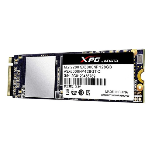 Disco sólido SSD interno XPG ASX6000NP-128GT-C 128GB negro