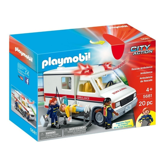 Playmobil 5681 Ambulancia De Rescate Original