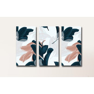 Set Cuadros Triptico Moderno 60x90 Abstracto Canvas Madera