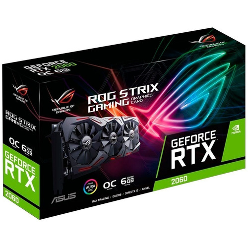 Placa de video Nvidia Asus  ROG Strix GeForce RTX 20 Series RTX 2060 ROG-STRIX-RTX2060-O6G-GAMING OC Edition 6GB