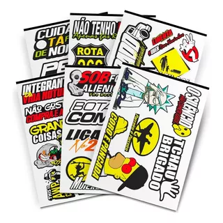  Stickers Bombs Kit 6 Super Cartelas De Adesivos Carro Moto Caminhão Bike 03 Colorido