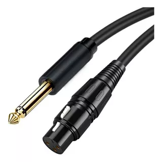 Cable Xlr Cannon Hembra A Plug 1/4 Mono De 3 Metros